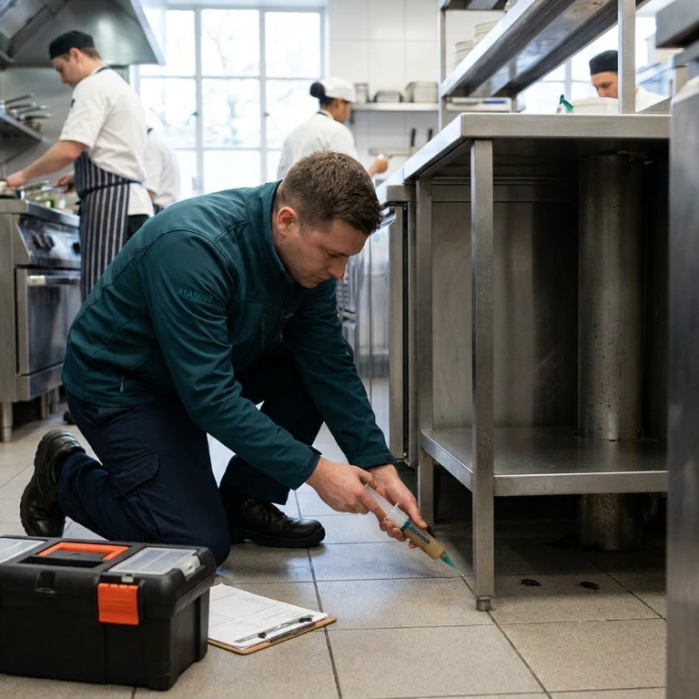Rat and mouse control technician proofing a London home