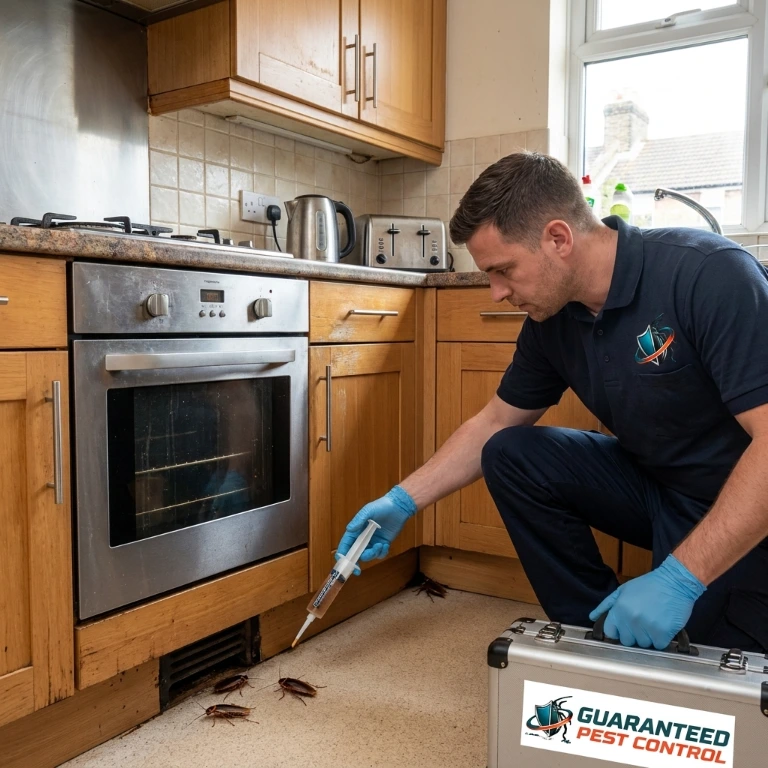 Rat and mouse control technician proofing a London home